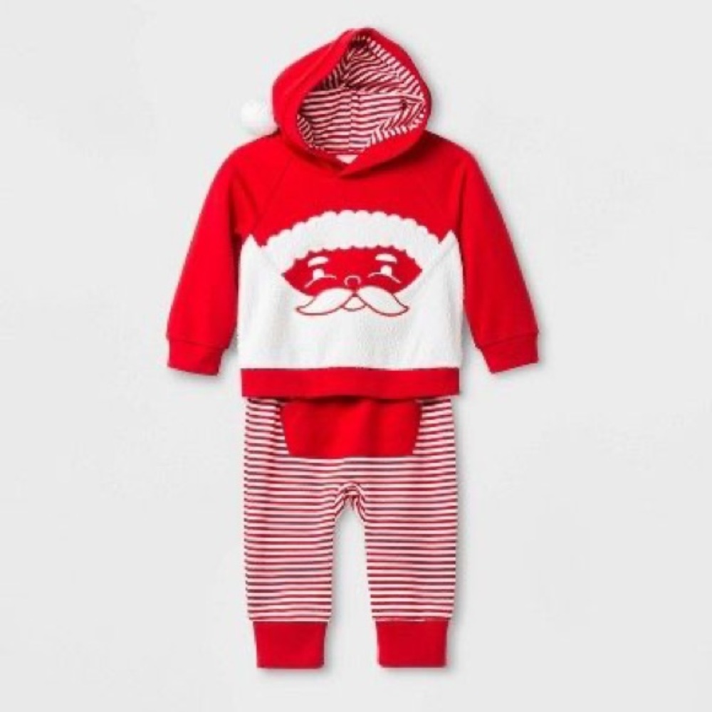 Cat & Jack 2 Piece Hooded Santa Outfit